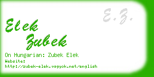 elek zubek business card